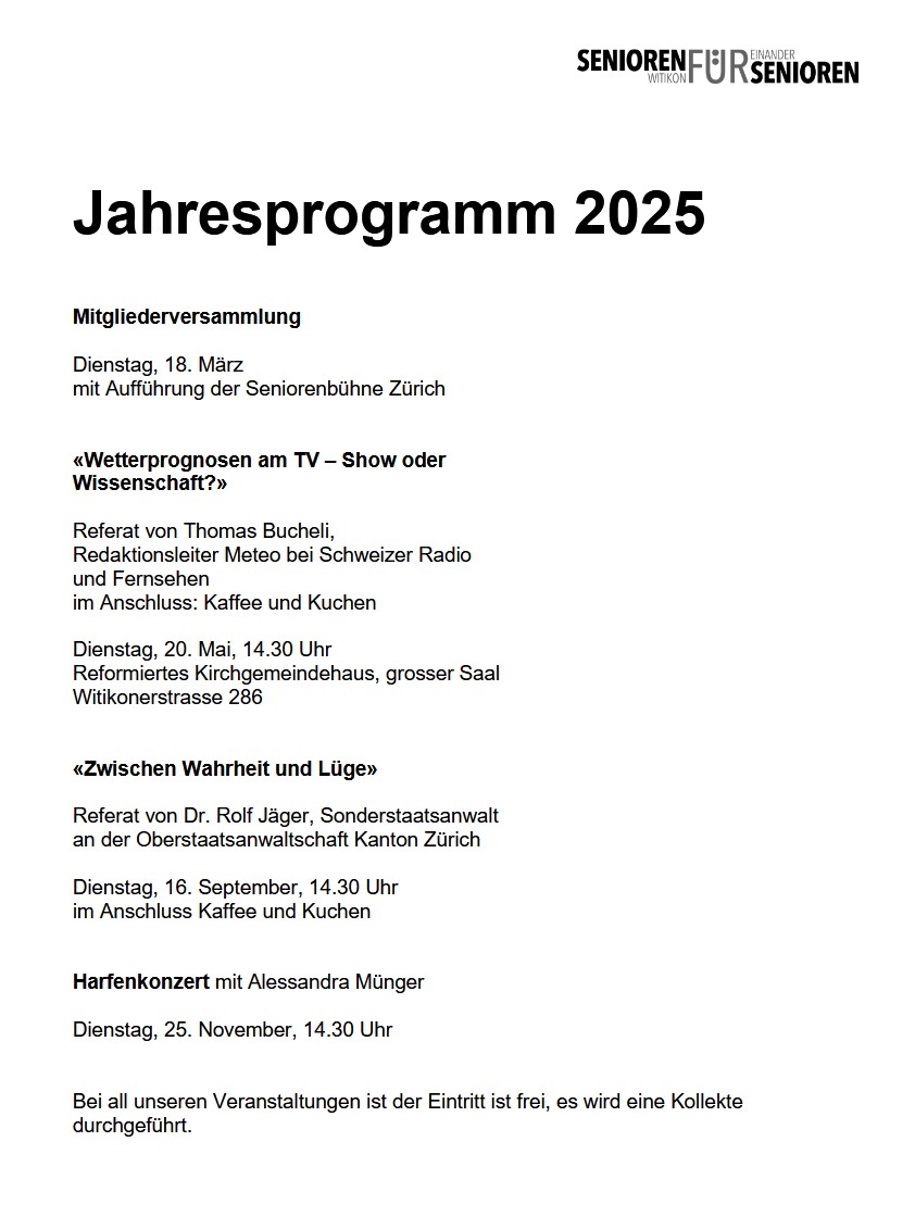 Jahresprogramm 2025